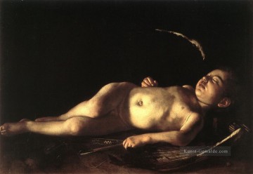 Schlafender Amor Caravaggio Nacktheit Ölgemälde